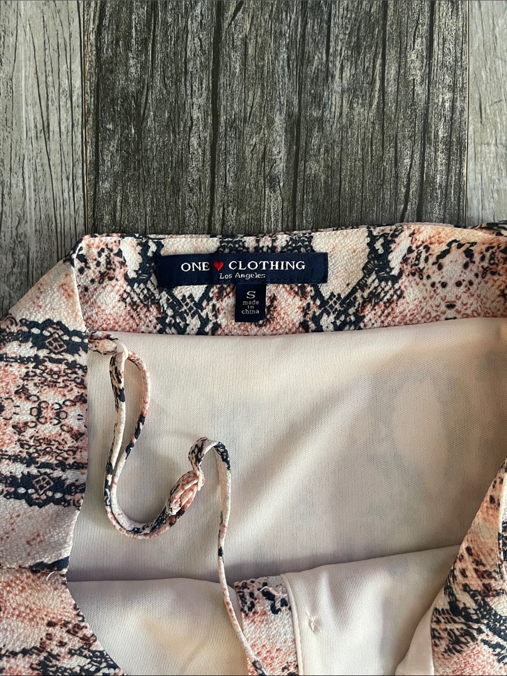 Snake-Print Midi Slip Dress in Blush - Picture 3 of 4